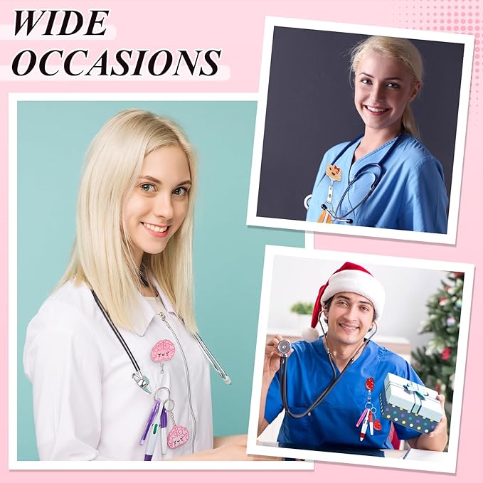 Henoyso 108 Pcs Nurse Badge Reel Pens Mini Highlighter Pens Bulk Nursing Week Appreciation Gifts Badge Accessories Retractable for Cna Medical Assistant Christmas Women (Classic)