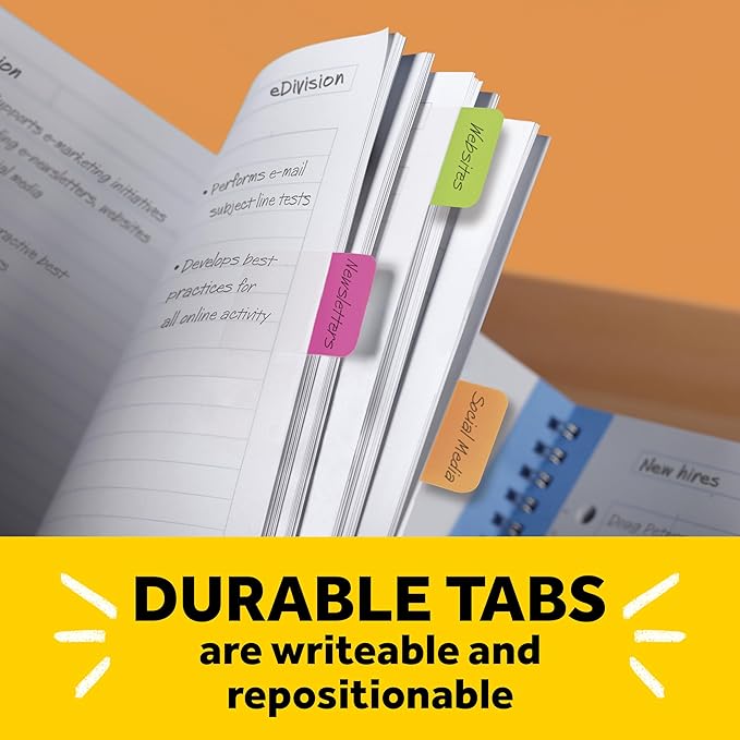 Post-it Tabs, 1 in Solid, Asst Colors, 25/Color, 25/Dispenser, 4 Dispenser/Pack (686-RALY)