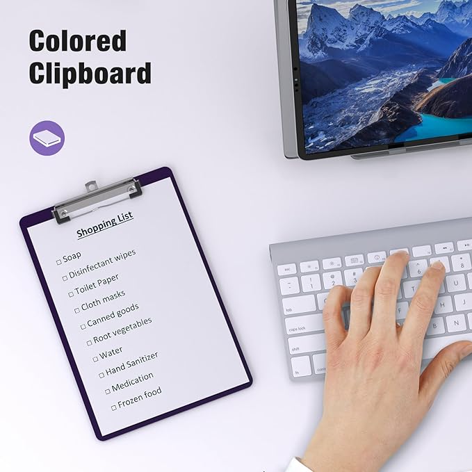 2 Pack Small Clipboards, A5 Plastic Mini Purple Clip Board for Classroom, Students, Kid, Size 6" x 9" with Low Profile Clip, Office & School Supply
