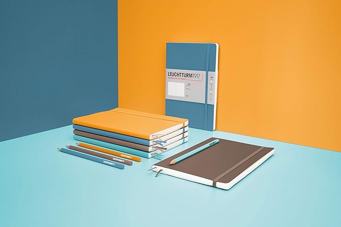 LEUCHTTURM1917 - Notebook Softcover Medium A5-123 Numbered Pages for Writing and Journaling (Rising Sun, Ruled)