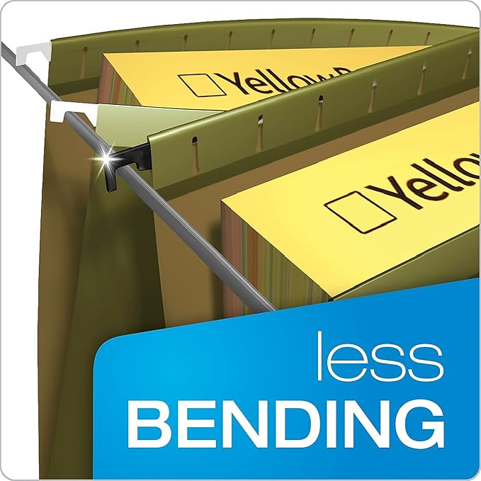Pendaflex SureHook Reinforced Hanging File Folders, Legal Size, Standard Green, 1/5 Cut, 20/BX (6153 1/5)