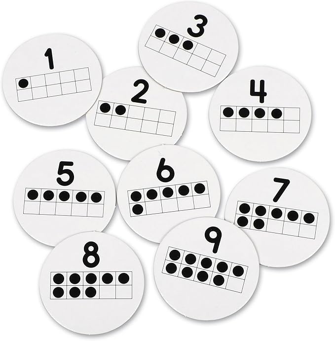 Learning Resources 10 on the Spot Ten Frame Game - Math Manipulatives, Board Games for Kids, Number Cards, Toddler Montessori Counters, STEM Toys for Classroom, Party Gifts for Boys and Girls