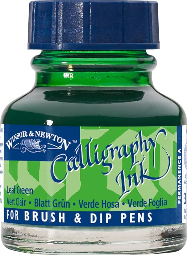 Winsor & Newton Calligraphy Ink, 30ml (1-oz) Bottle, Leaf Green