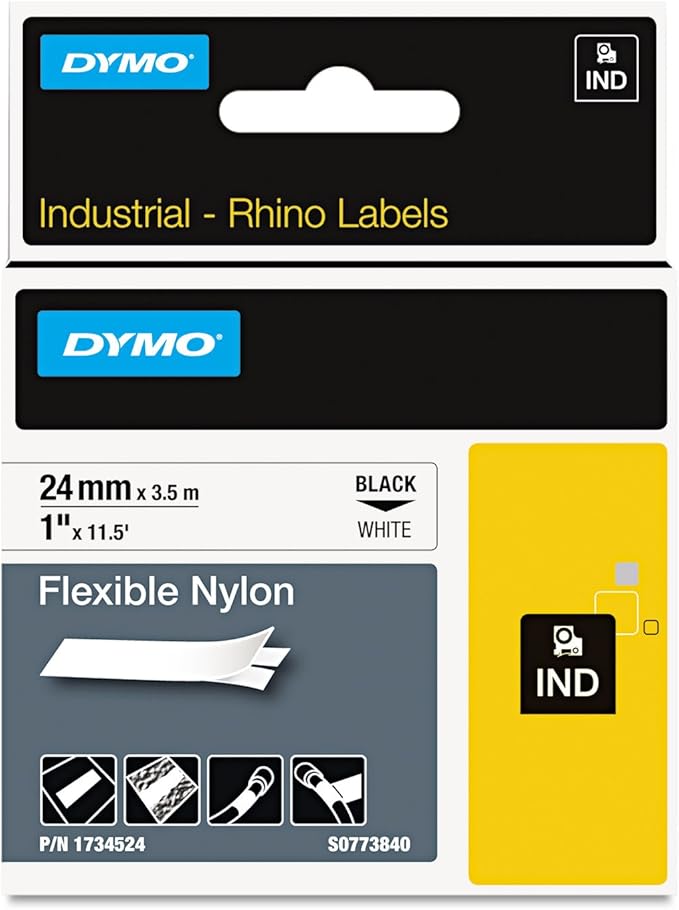 Dymo 1" Flexible Nylon Rhino Label Tape