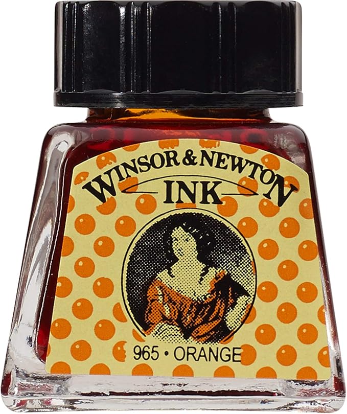 Winsor & Newton Drawing Ink, 14ml Bottle, Orange