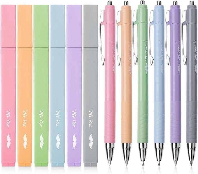 Mr. Pen- Aesthetic Highlighters and Pens, 12 Pack, Assorted Colors Bible Highlighters, Colorful Ink Bible Pens