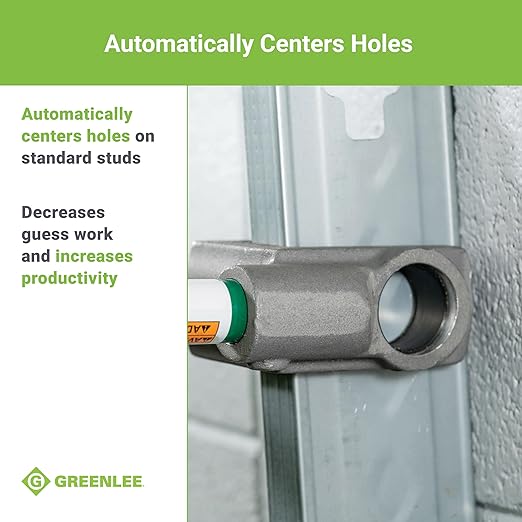 Greenlee 710 1-11/32" Manual Metal Stud Punch Tool with Aluminum Head and Contoured Handle, 1-11/32" Diameter Self-Stripping Stud Puncher