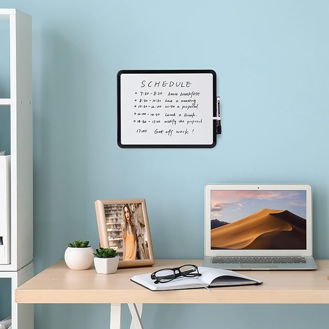 Mr. Pen- Dry Erase Board, 14” x 11” with a Black Dry Erase Marker, Small Mini White Board for Students