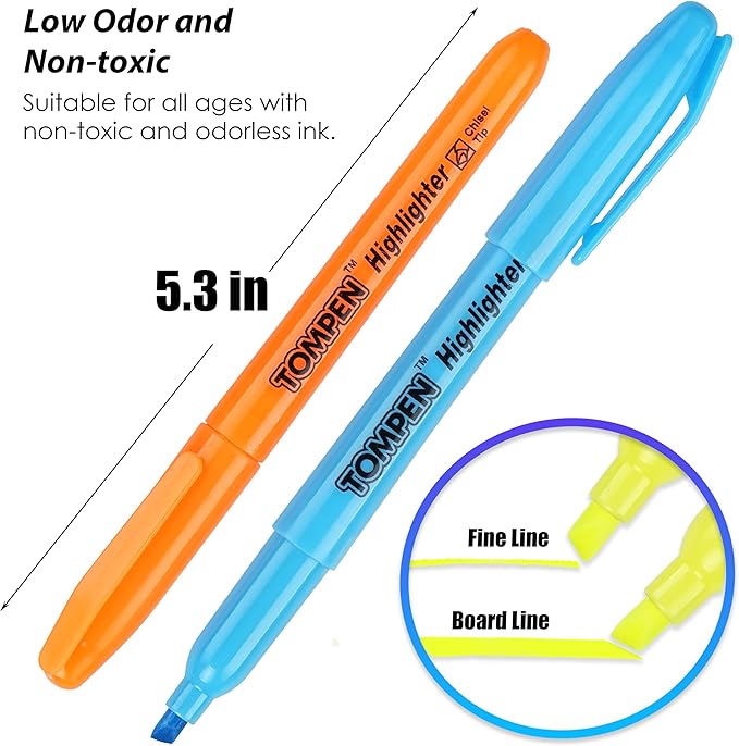 Highlighters Bulk 48 Pack–6 Assorted Colors No Bleed Chisel Tip High Lighter Markers Set for School,Office,Bible Study, Journaling–Smear-Free,Quick Dry Fluorescent Pens for Teachers