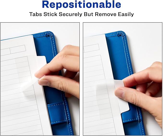 Avery Multiuse Ultra Tabs, 2" x 1.5", 2-Side Writable, White, 24 Repositionable Tabs (74787)