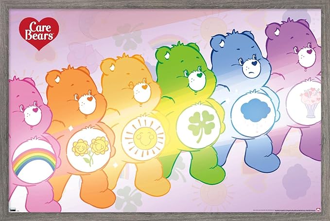 Care Bears - Care Bear Stare Wall Poster, 34L" x 22.4W", Barnwood Framed Version