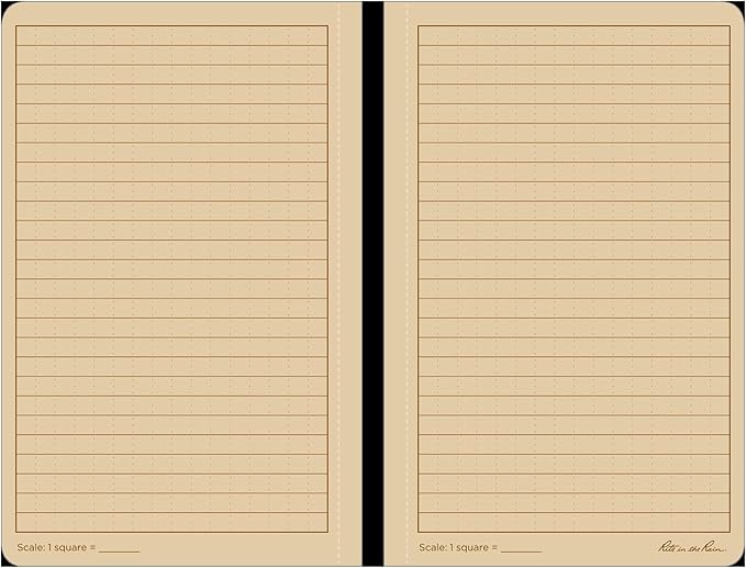 Rite in the Rain Weatherproof Soft Cover Notebook, 4.625" x 7.25", Tan Cover, Universal Pattern (No. 974T)