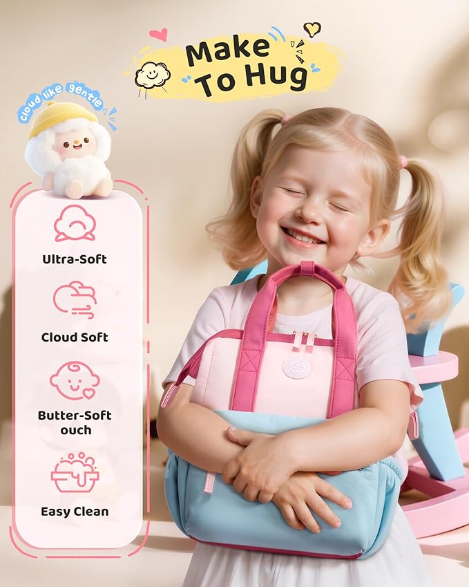 LOVEVOOK Kids Backpack for Girls 4-8 with Lunch Bag, Preschool Kindergarten Backpack for Girls, Large School Backpack Set for Elementary Soft Padded, Perfect for Travel and Daycare