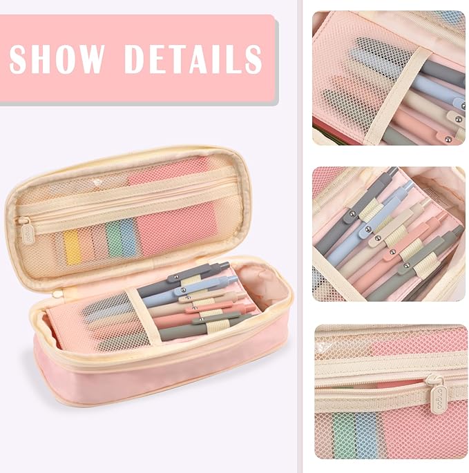 Aesthetic School Supplies with Pencil Pouch - 27Pcs Cute College Essentials Set, Big Capacity Pen Case, Pastel Highlighters, Bible Study Journaling Stationary, Annotation Kit Stuff Gift for Girls Teen