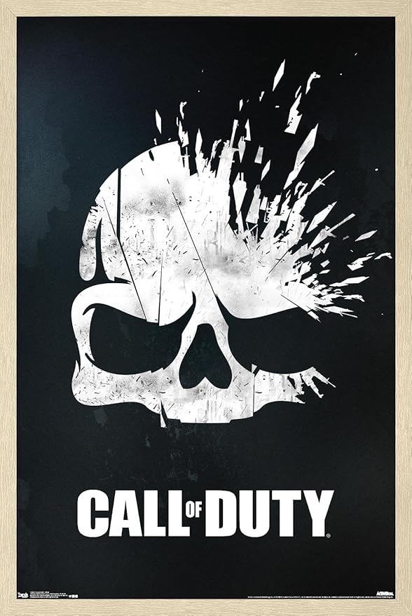 Call of Duty - Skull Wall Poster, 34L" x 22.4W", Blonde Framed Version