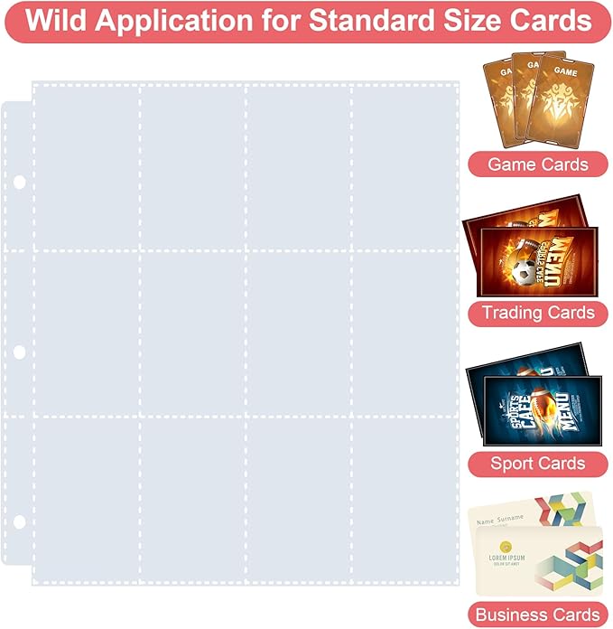 1200 Pockets Trading Card Binder, PU Cover Zipper Card Collection Album, Sturdy Card Folder Holder for MTG, TCG, Game Cards, Sports Cards