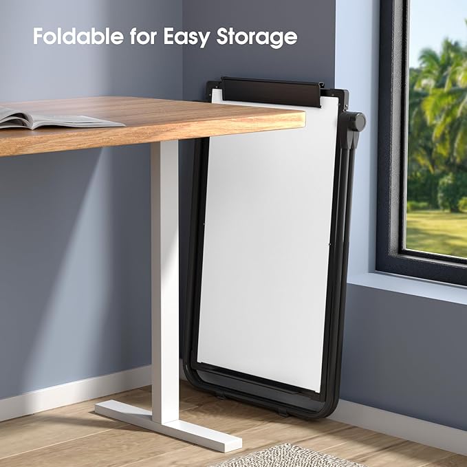 MaxGear Large Easel Whiteboard with Stand, 36" x 24" Double-Sided Dry Erase Board Flip Chart, Height Adjustable,Foldable, Portable for Home Office Classroom Teaching