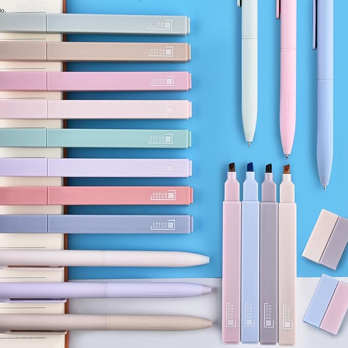 12 Pastel No Bleed Bible Highlighters and 6 Multicolor Fineliner Pens Set, Cute Aesthetic Assorted Colors Markers for Bible Studying Journaling Office School Supplies, Quick Dry