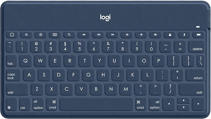 Logitech Keys-to-Go Super-Slim and Super-Light Bluetooth Keyboard for iPhone, iPad, Mac and Apple TV, Including iPad Air 5th Gen (2022) - Classic Blue