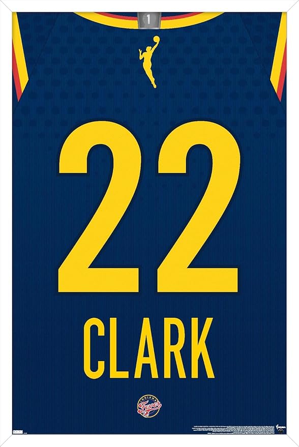 WNBA Indiana Fever - Caitlin Clark Jersey Wall Poster, 34L" x 22.4W", White Framed Version