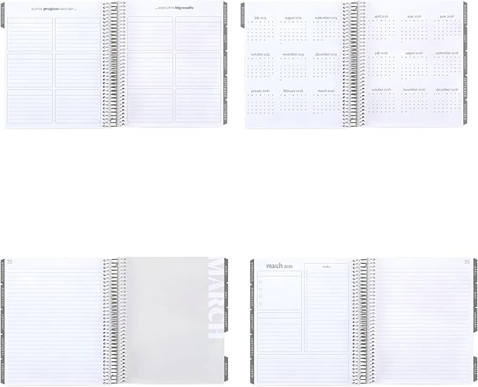 Erin Condren 12-Month Spiral Life Planner (Jul 2025 - Jun 2026), 7”x9” Weekly and Monthly Planner, 80 Lb. Text Weight Paper, Bouquet Wallpaper Covers, Minimal Theme, Vertical Layout, Platinum Coil