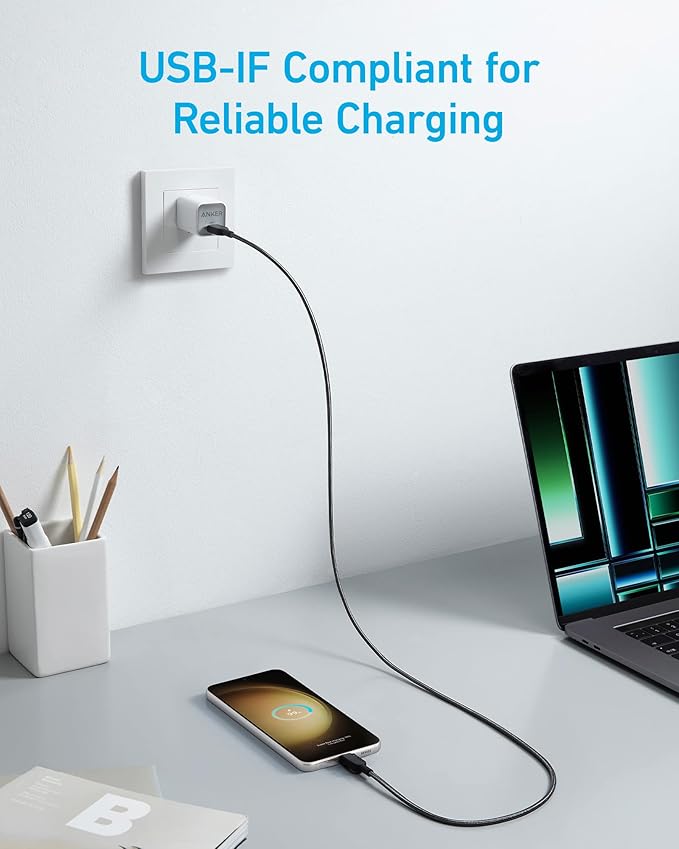 Anker 310 USB C to USB C Cable (3ft, 2 Pack),Type C Fast Charging Cable Charging Station (100W), 9-in-1 USB C Power Strip with 300J Surge Protection