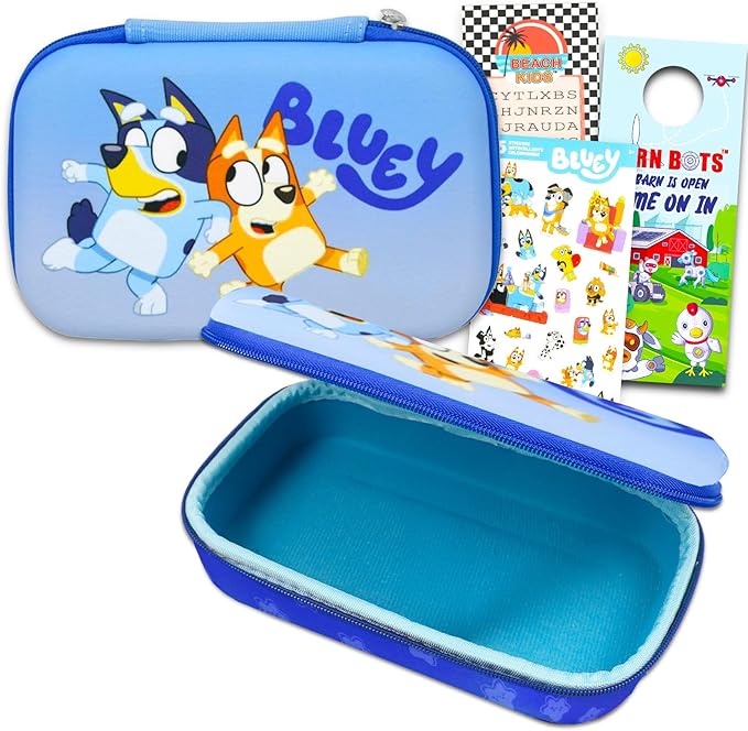 Bluey Pencil Box Set - School Supplies Bundle with Pencil Case Plus Stickers, Bookmark, More | Bluey Stationery Set for Kids, Girls, Toddlers