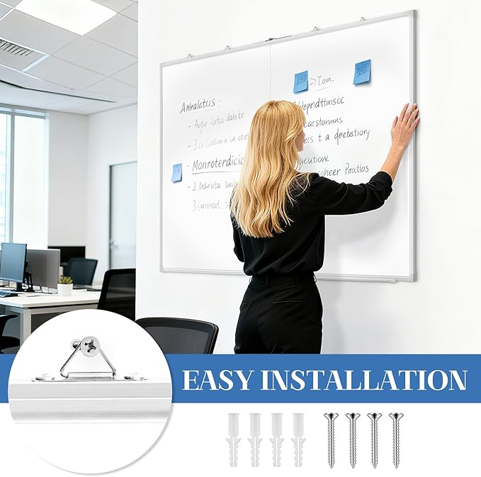 60" x 36" Double-Sided Large White Board, Foldable Magnetic Whiteboard Dry Erase Portable Wall Hanging Whiteboards for Home, School, Office