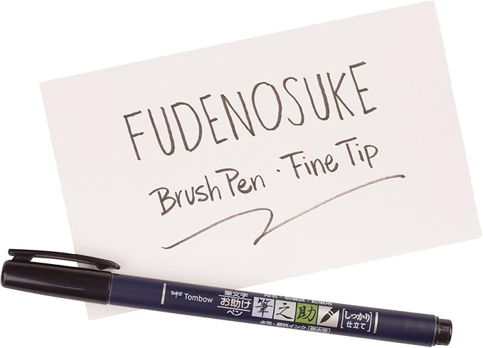 Tombow 82038 Fudenosuke Brush Pen, Soft and Hard Tip Fudenosuke Brush Pen for Calligraphy and Art Drawings