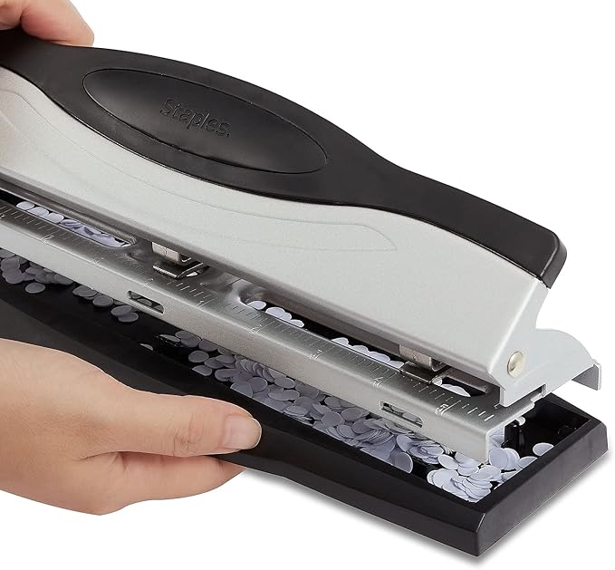Staples 3-Hole Punch, 15 Sheet Capacity, Black/Silver, 2/Pack (ST26639-CCVS)