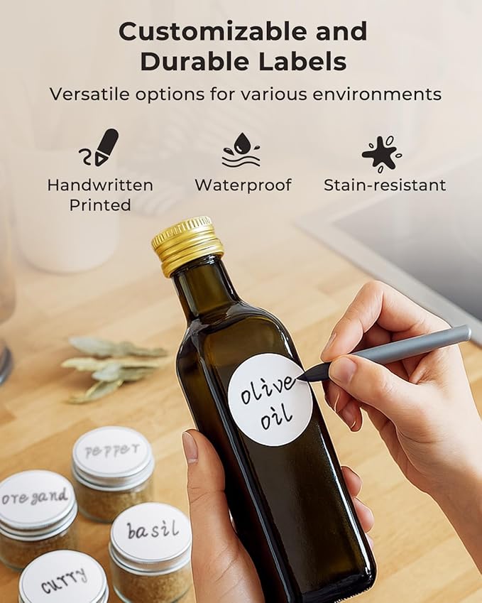 MUNBYN 2 Inch Circle Thermal Sticker Labels, Self-Adhesive Round Labels, Multi-Purpose Roll Thermal Stickers for Business, 4 Rolls/3000 Sheets