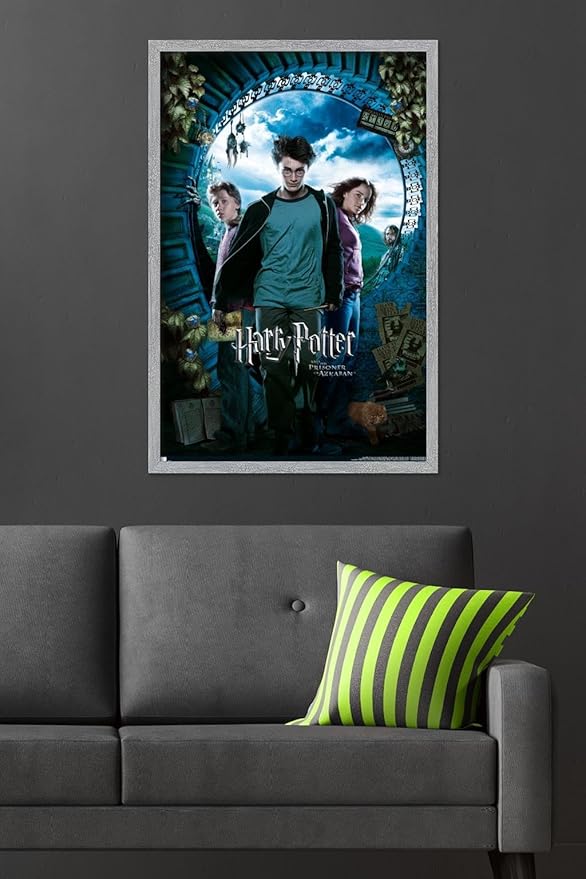 Harry Potter and the Prisoner of Azkaban - Sky One Sheet Wall Poster, 34L" x 22.4W", Gray Framed Version