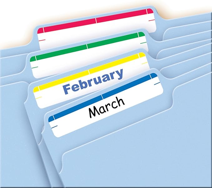 Avery File Folder Labels on 4" x 6" Sheets, Easy Peel, Assorted, Print & Handwrite, 2/3" x 3-7/16", 252 Labels (5215)