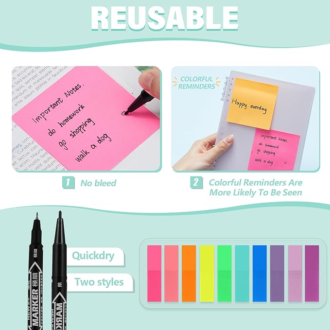 Jutom 38 Pcs Bible Journaling Study Kit for Women, Book Annotation Supplies with Highlighters Pens, Tabs, Sticky Notes, Markers for Christian Office Bible Study Supplies(Rainbow,Square)
