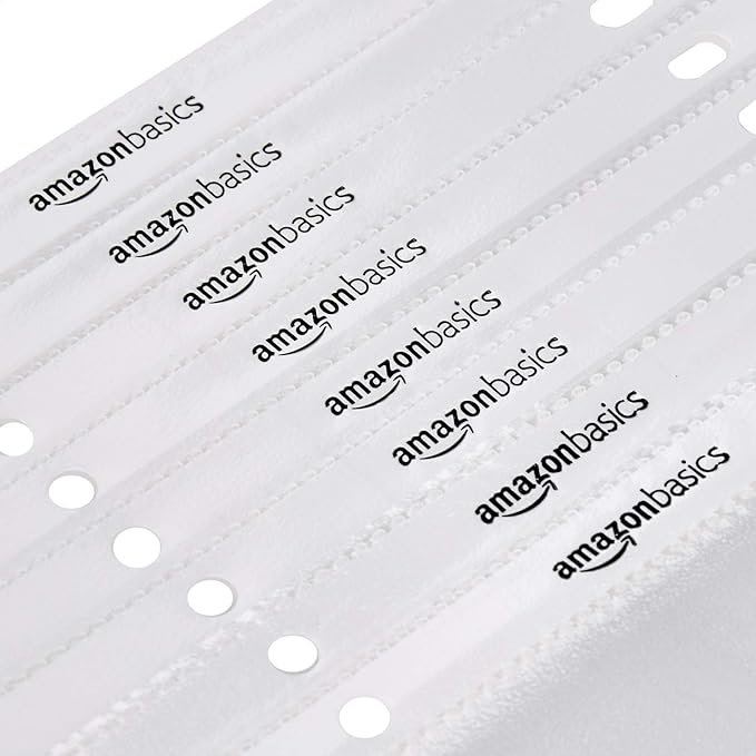 Amazon Basics Sheet Protectors for 3 Ring Binder, Non-Glare, Top Loading, Letter Size 8.5 x 11 in, Clear Plastic Sleeves, 100-Pack