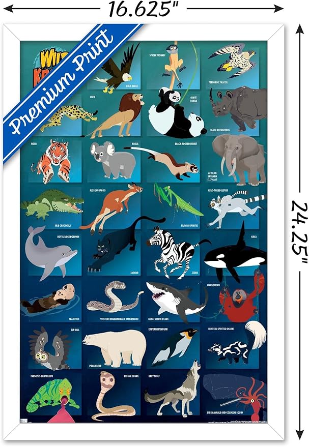 Wild Kratts - Grid Wall Poster, 22.4L" x 14.7W", White Framed Version