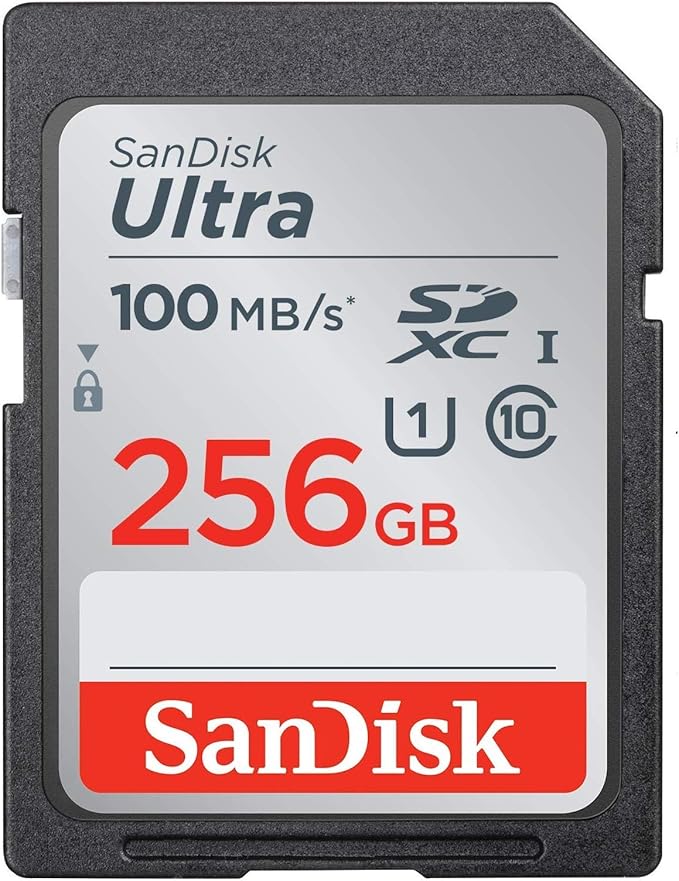 SanDisk 256GB SDXC SD Ultra Memory Card Works with Canon EOS Rebel T7, Rebel T6, 77D Digital Camera Class 10 (SDSDUNR-256G-GN6IN) Bundle with (1) Everything But Stromboli Combo Card Reader