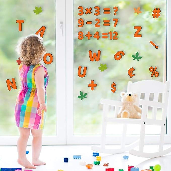 266 Pcs Letters Combo Pack Set Bulletin Board Letters Fall Thanksgiving Orange Letters and Number Accents for Bulletin Board Display Home School Classroom Decor