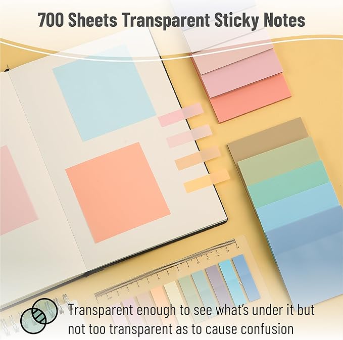 Mr. Pen- Aesthetic Book Annotation Kit, 38 pcs, Aesthetic Highlighters and Gel Pens, Transparent Sticky Notes, Transparent Sticky Tabs for Books, No Bleed Highlighters for Bible Pages No Bleed