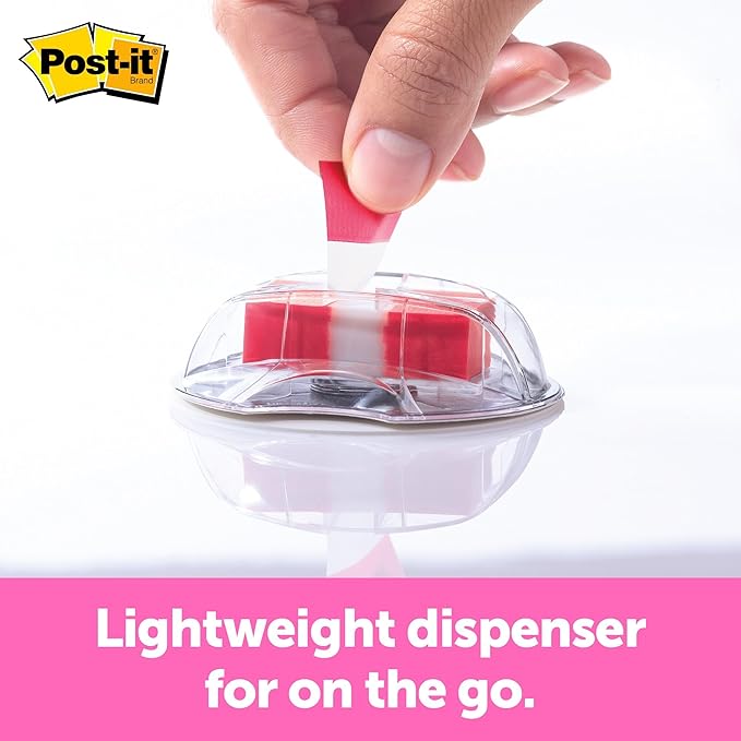 Post-it Message Flags, Sign Here, 200/Desk Grip Dispenser, 1 Dispenser/Pack, 1 in Wide, Red (680-HVSHR)