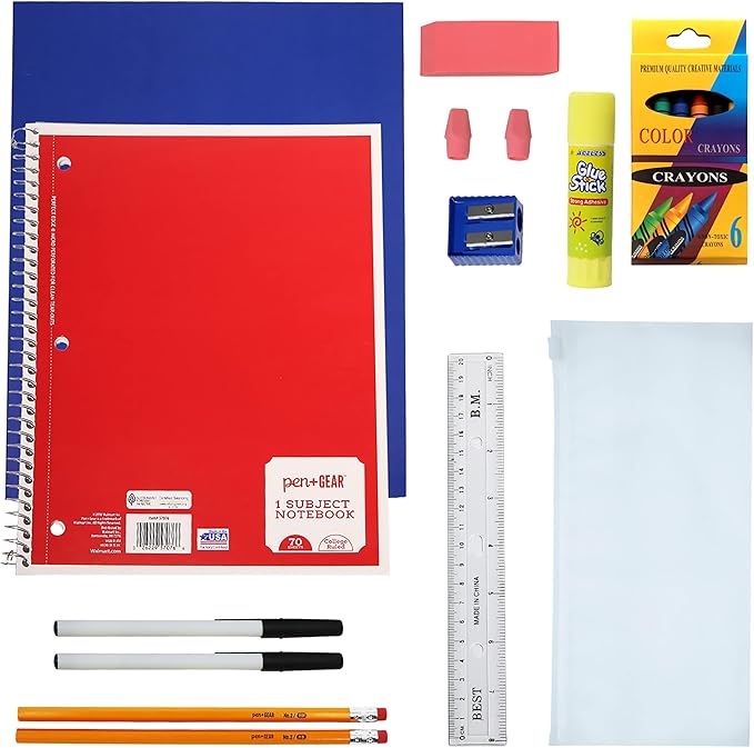 12-Pack 19” Sport Backpacks with 18 Piece School Supplies Kits - Pens, Pencils, Crayons - Bulk Bundle for Elementary, Middle, and High School Students, 6 Assorted Styles