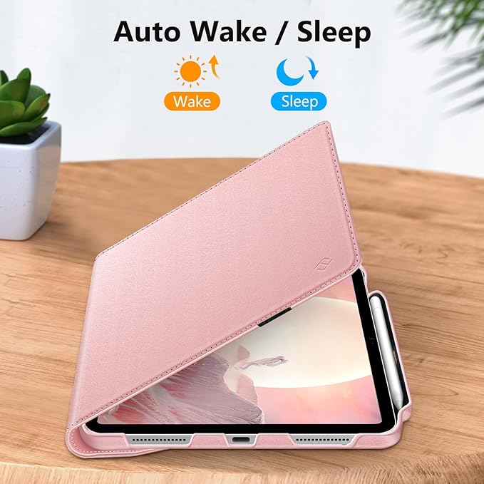 Fintie Rotating Case for iPad (A16) 11th Generation 11 Inch (2025), iPad 10th Generation 10.9 Inch (2022) - [Built-in Pencil Holder] 360 Degree Rotating Protective Stand Cover, Rose Gold