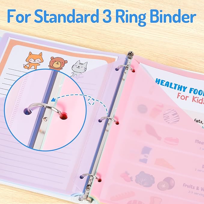 Forvencer 16 Count Dividers with Two Pockets, 8 tab Binder Dividers for 3 Ring Binder Organizer, Binder Divider with Tabs for School Office and Home, 2 Sets