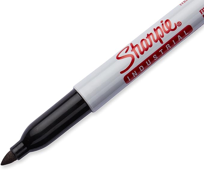 SHARPIE 13763PP Industrial Fine Point Permanent Marker, Withstand Up To 500F, Designed for Industrial and Laboratory Users, Black Color, 1 Blister with 3 Markers (Pack of 2)