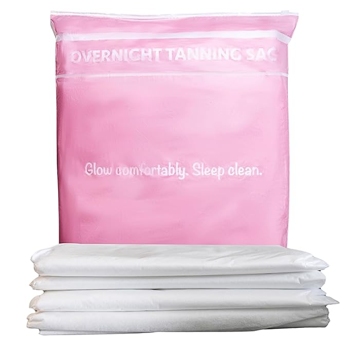 Self Tan Sleep Sack Set – Disposable Tanning Sheet Protector for Bed – Breathable, Hygienic Self Tan Sleeping Sack – Protects Sheets from Tanning Lotion Stains – Bed Protector 8-Pack