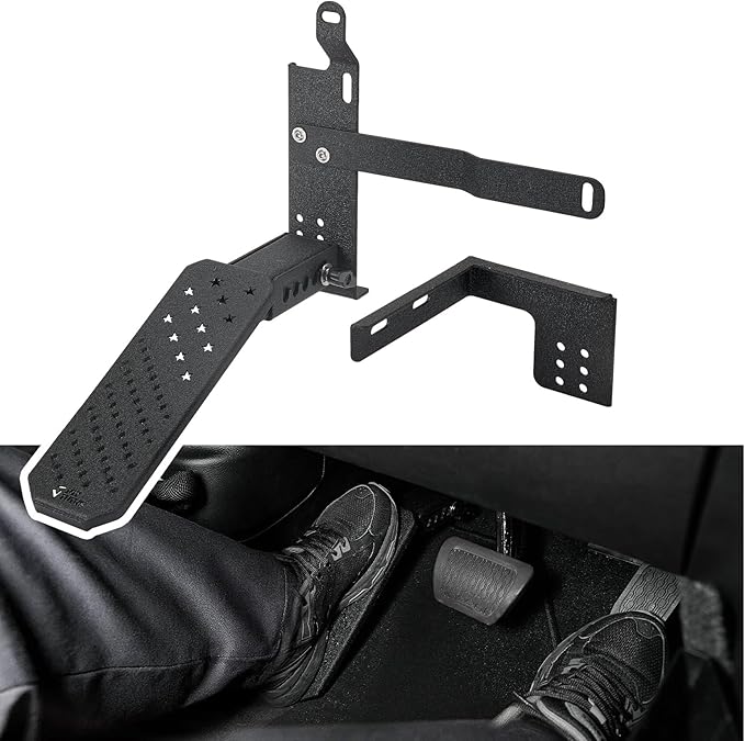 JOYTUTUS Dead Pedal Foot Rest Pad Compatible with 2007-2026 Jeep Wrangler JK JL 4X4 4XE & Gladiator JT No Drilling Left Side Foot Rest Kick Panel with Anti-Slip Surface & American Flag Design