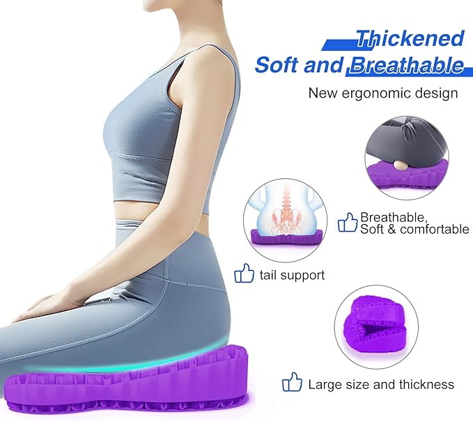 Thicken 19.7in Seat Cushion, Gel Seat Cushion for Long Sitting–Office Chair, Wheelchair, Car Pad, Large Cooling Support Pad for Back Pain, Sciatica, Tailbone Pain Relief