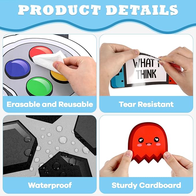 Video Game Theme Classroom Bulletin Board Decorations Set Growth Mindset Mental Health Inspirational Cutouts for School Students Teachers Chalkboard Things in My Control Theme Wall Decor