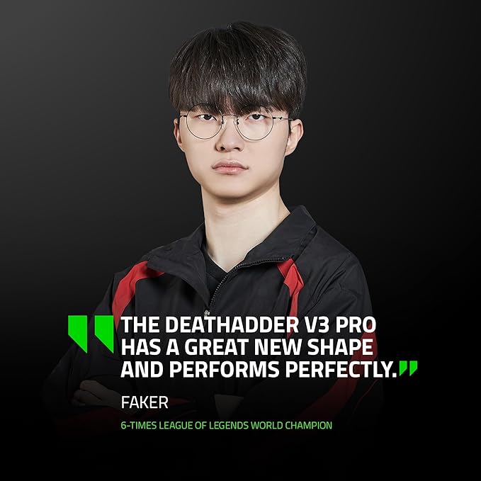 Razer DeathAdder V3 Pro Wireless Gaming Mouse + Hyperpolling Wireless Dongle: 63g Ultra Lightweight - Focus Pro 30K Optical Sensor - Optical Switches Gen-3-5 Programmable Buttons - Black