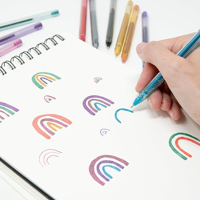 Zebra Pen, doodler’z Gel Stick Pens, 1.0mm Needle-Point Tip, Glitter, Neon, Pastel, Metallic Gel Ink, Vibrant Assorted Colors, Water-Based Ink, Art and School Pens, 10 Count Pack (41710)